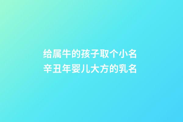 给属牛的孩子取个小名 辛丑年婴儿大方的乳名